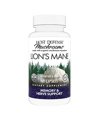 Host Defense Mushrooms Lion's Mane - Brain Health Support Supplement - Mushroom Supplement to Support Focus & Memory Function