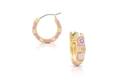 Lily Nily Girls Pink Flower Hoop Earrings