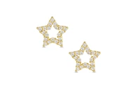 Lily Nily Girls Open Star Cz Stud Earrings in 18k Gold over Sterling Silver