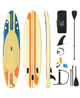 Hongge Inflatable Stand Up Paddle Board Surfboard with Bag Aluminum Paddle and Hand Pump