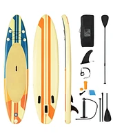 Hongge Inflatable Stand Up Paddle Board Surfboard with Bag Aluminum Paddle and Hand Pump