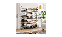 Slickblue 9-Tier Shoe Rack Storage Organizer for Entryway, Holds 50-55 Pairs, Stackable Shoe Shelf Cabinet