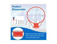 Hongge 18 Inch Basketball Rim Goal Replacement with All Weather Net and Mounting Hardware