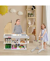 Hongge Grocery Store Playset Pretend Play Supermarket Shopping Set