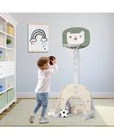 Hongge 3-in-1 Adjustable Kids Basketball Hoop Sports Set