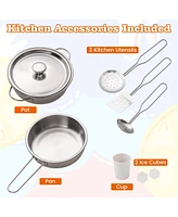Hongge Pretend Play Kitchen for Kids Aged 3+ with Real Sounds and Lights