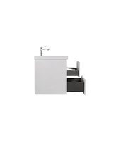 Modern 24" Floating Bathroom Vanity with Resin Sink