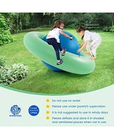 Hongge 7.5 Foot Giant Inflatable Dome Rocker Bouncer with 6 Built-in Handles for Kids-Green