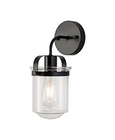 Slickblue 1-Light Wall Lamp with Clear Glass Shade, Modern Industrial Sconce, Stylish Indoor Light Fixture for Bathroom, Living Room, Bedroom