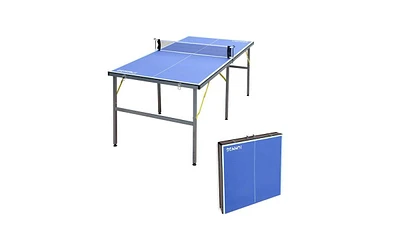 Slickblue 6FT Foldable & Portable Table Tennis Table Set – Mid-Size Ping Pong Table for Indoor/Outdoor Games