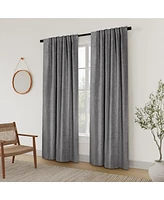 Awesome Home Connie Chenille Solid Room Darkening Back Tab Curtains