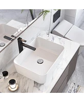 gaomon 22'' x 16''Vessel Sink White Undermount Bathroom Sink Rectangle