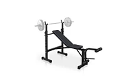 Slickblue Weight Bench Press Set with Squat Rack Essential Home Gym Equipment for Full-Body Workouts