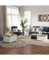 Slickblue Coffee Table in Moose Brown and Arctic White, Modern Design for Living Room Decor