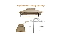 Slickblue Replacement Canopy for Grill Gazebo, Double-Tiered Bbq Tent Roof Top Cover