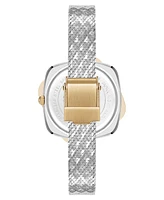 Anne Klein Women's Quartz Elegant Hidden Crystal Two-Tone Stainless Steel Mesh Band Watch, 28mm