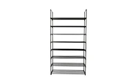 Slickblue Set of 2 Grey 4-Tier Shoe Rack Towers for Bedroom, Entryway, Hallway, and Closet Storage Organizer