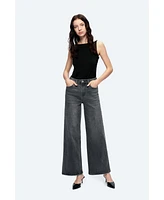 Bayeas Women's Judy High Rise Wide Leg Jeans Charcoal