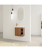 Compact Wall Vanity with Resin Sink and Soft-Closing Hinges