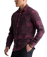 Men's Sinato Relaxed-Fit Long Sleeve Button Front Plaid Flannel Shirt