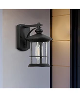 Flynama 1 Waterproof Outdoor Wall Light, Clear Glass Sheet Outdoor Wall Light, Matte Black