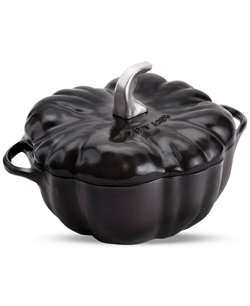 Staub Enameled Cast Iron 3.5 Qt. Black Pumpkin Cocotte