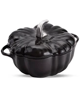 Staub Enameled Cast Iron 3.5 Qt. Black Pumpkin Cocotte