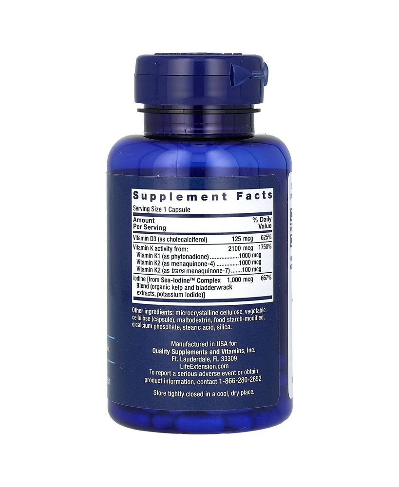 Life Extension Vitamins D and K with Sea-Iodine