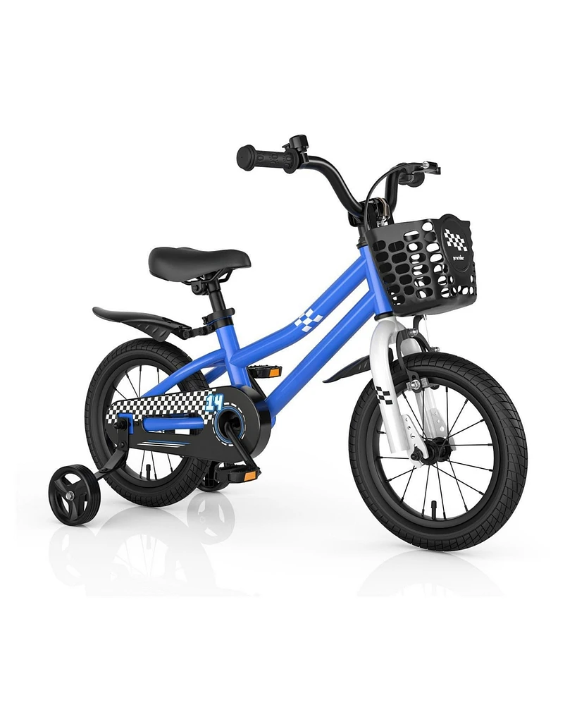 Hongge 14 Inch Kids Bike with 2 Training Wheels for 3-5 Years Old