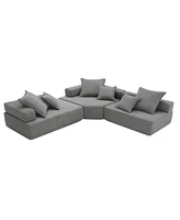 Luxury Boucle L-Shaped Sectional Sofa Bed: Spacious and Convertible