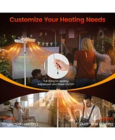 Gymax 1500W Standing Electric Heater w/ Double-sided Heating Infrared Patio Heater