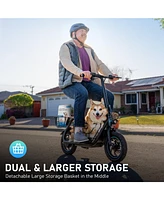 Gyroor Electric Scooter with Basket for Dogs, 3 Riding Modes Foldable Electric Scooter for Adults - up to 20 Miles