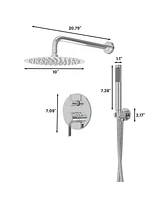 Mondawe 10 Inch Round Bathroom Shower Combo Set