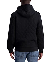 Karl Lagerfeld Paris Men's Slim Fit Quilted Zip-Front Long Sleeve Hoodie