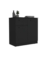 Depot E-Shop Orleans Dresser with 2-Door and Single Drawer, Black