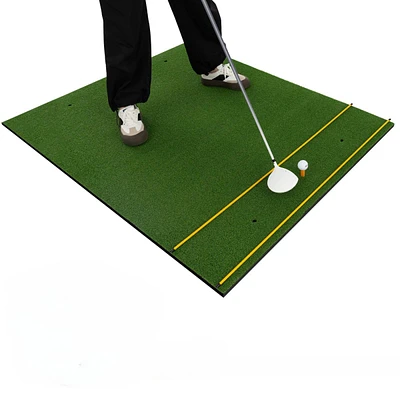 Hongge Artificial Turf Mat for Indoor and Outdoor Golf Practice Includes 2 Rubber Tees and 2 Alignment Sticks-25mm