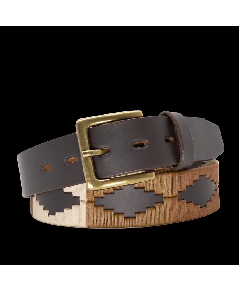 La Matera Men's Trigo Woven Belt Chocolate