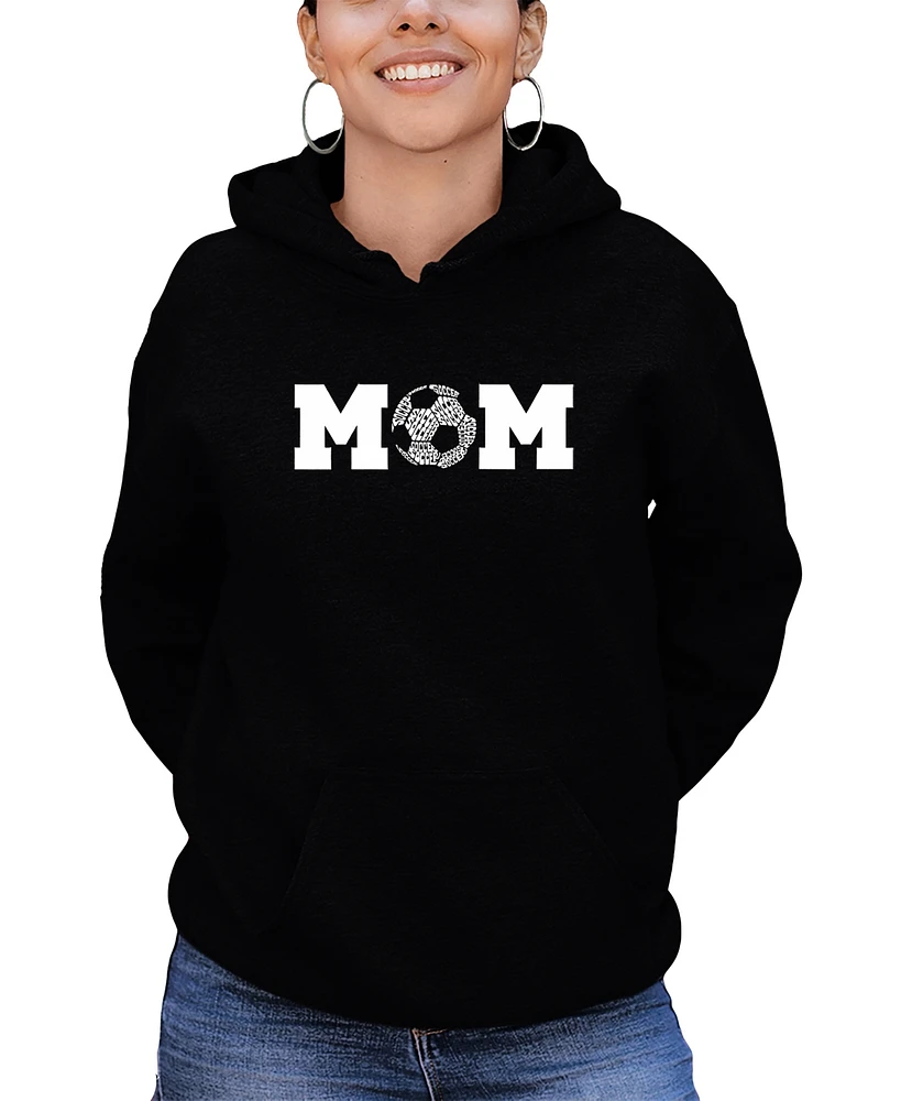 La Pop Art Women's Soccer Mom Word Hooded Sweatshirt