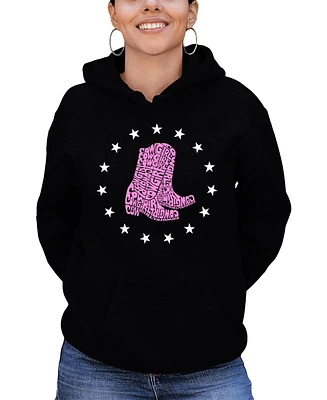 La Pop Art Women's Cowgirl Boots Word Hooded Sweatshirt