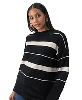 Sanctuary Women's Modern Striped Dropped-Shoulder Sweater