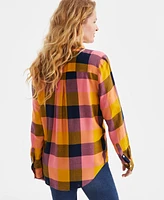 Style & Co Women's Plaid Button-Front Perfect Shirt, Created for Macy's