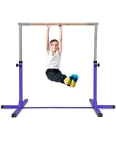 Hongge Adjustable Gymnastics Horizontal Bar for Kids-Purple