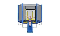 Slickblue 7FT Kids Trampoline with Safety Enclosure Net, Slide & Ladder