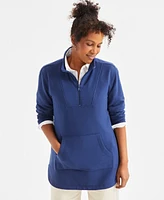 Style & Co Women's Cozy Quarter-Zip Fleece Sweatshirt, Exclusively at Macy's