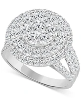 Diamond Concentric Circle Cluster Ring (2 ct. t.w.) in 10k White Gold