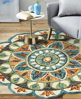 Lr Home Radiance RDC54085 4' x 4' Round Area Rug