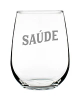 Bevvee Saude Portuguese Cheers - Stemless Wine Glass