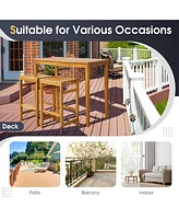 Sugift Rectangular Indoor and Outdoor Bar Height Table for Garden