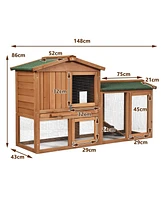 Sugift 58 Inch Weatherproof Wooden Rabbit/Dog Hutch