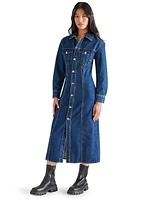 Steve Madden Women's Maxine Denim Maxi Shirtdress